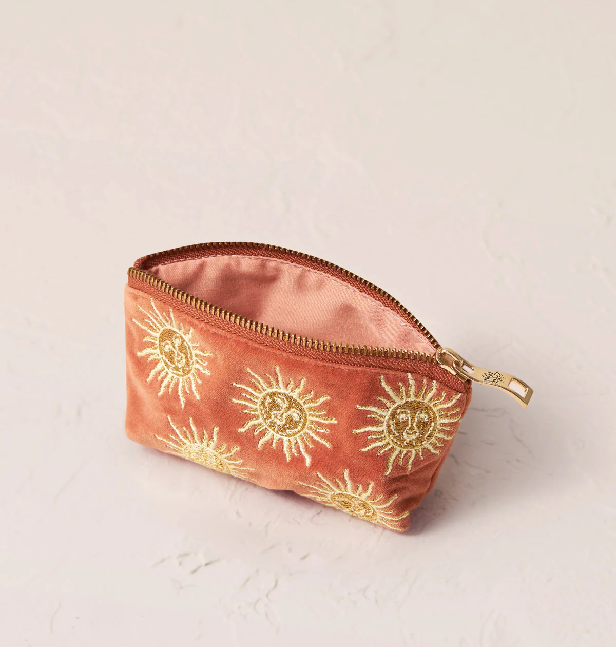 Sun Goddess Rust Velvet Coin Purse - Image 3
