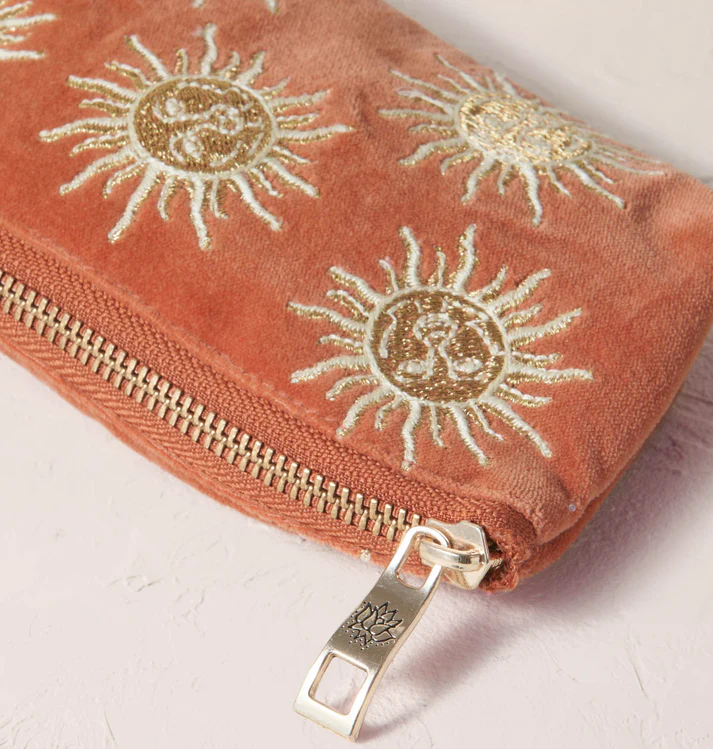 Sun Goddess Rust Velvet Coin Purse - Image 4
